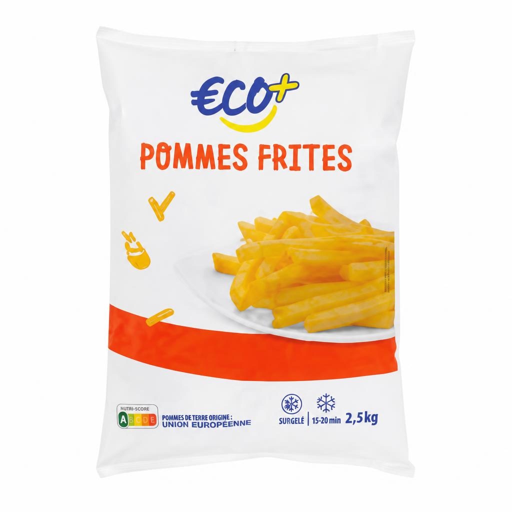 Predpečen krompirček 2,5 kg ECO+ - Akcija v trgovini E.Leclerc