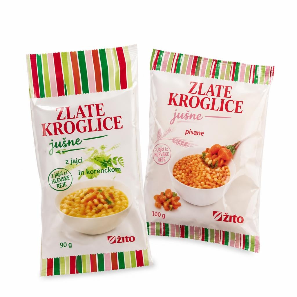 Žito zlate ali pisane jušne kroglice 90 g ali 100 g Akcija v trgovini E.Leclerc