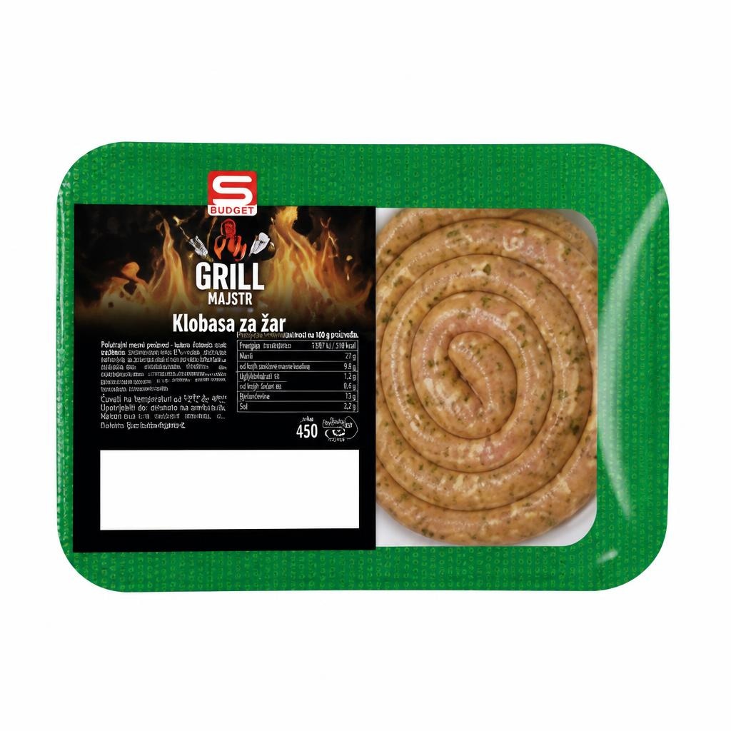 Grill Majstr Klobasa za žar 450 g Budget - Akcija v trgovini Spar