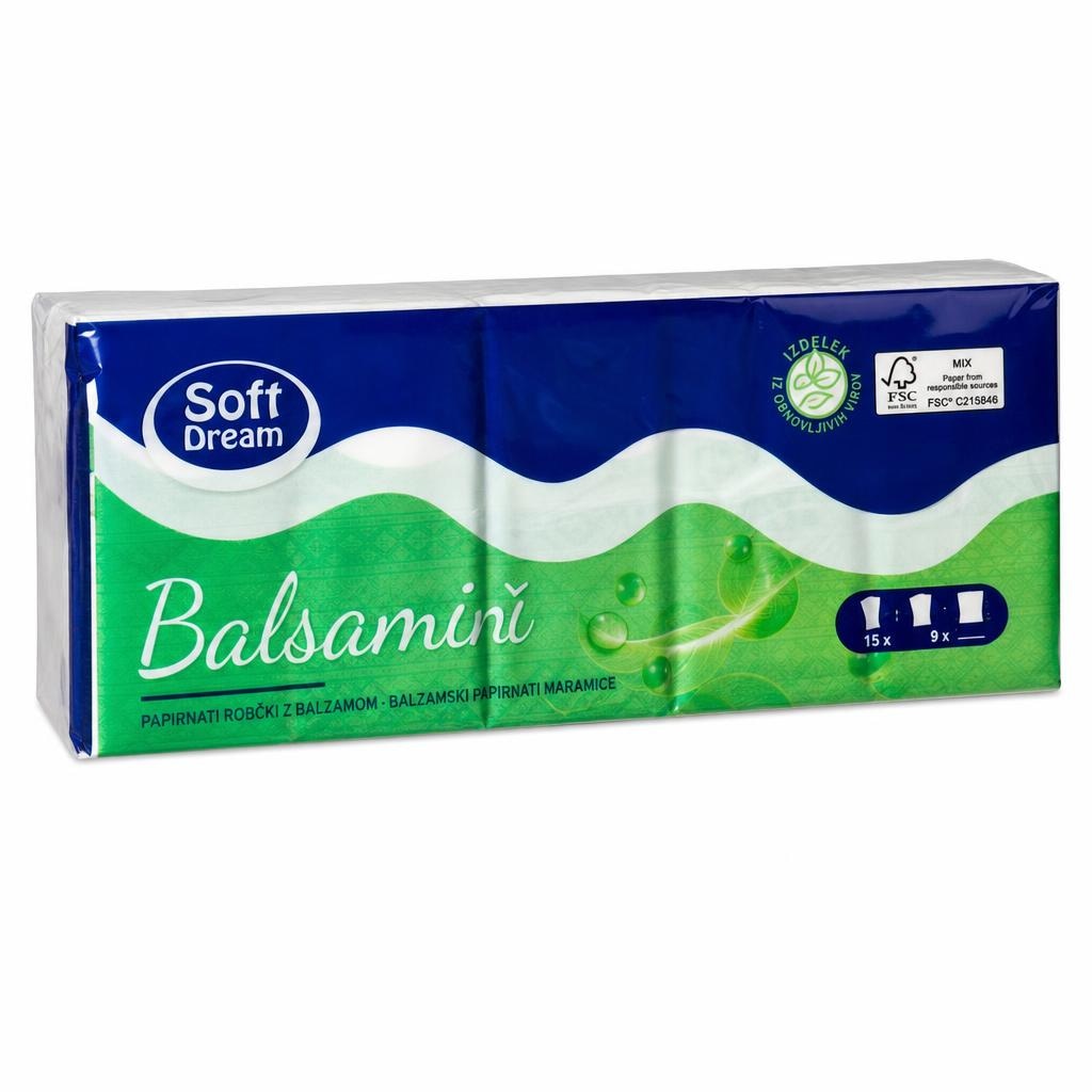 Soft Dream Balsamični papirnati robčki 15 x 9 kosov - Akcija v trgovini Eurospin