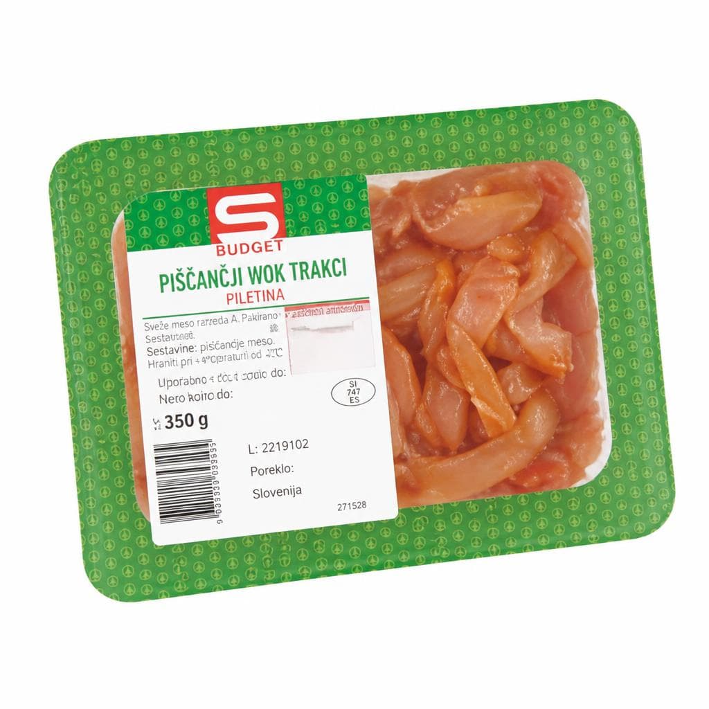 S-Budget piščančji trakci za wok 350 g Akcija v trgovini Spar