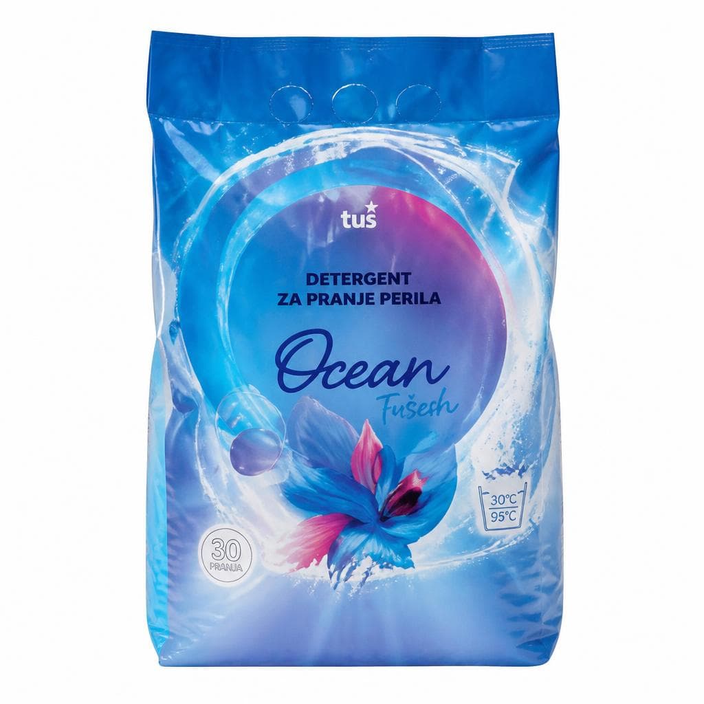 Pralni prašek Ocean, Fresh Tuš 3 kg Akcija v trgovini Tuš