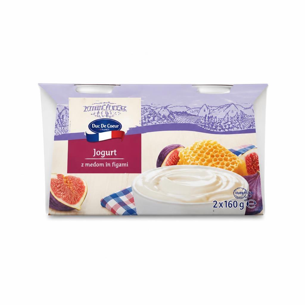 Duc De Coeur jogurt z medom in figami 2 x 160 g Akcija v trgovini Lidl