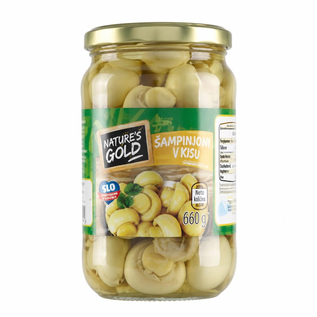 Nature's Gold Šampinjoni v kisu 660 g - Akcija v trgovini Hofer