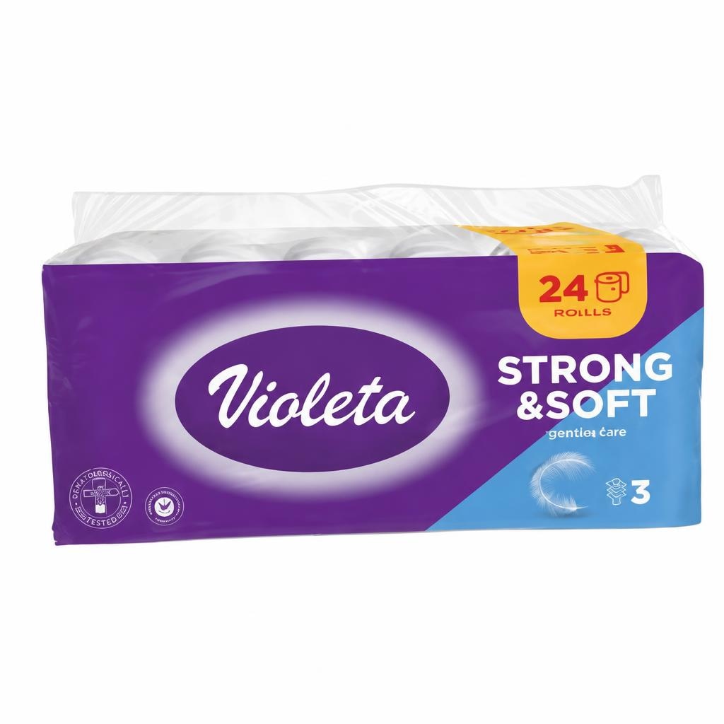 Toaletni papir Violeta 24/1 24/1 Akcija v trgovini E.Leclerc