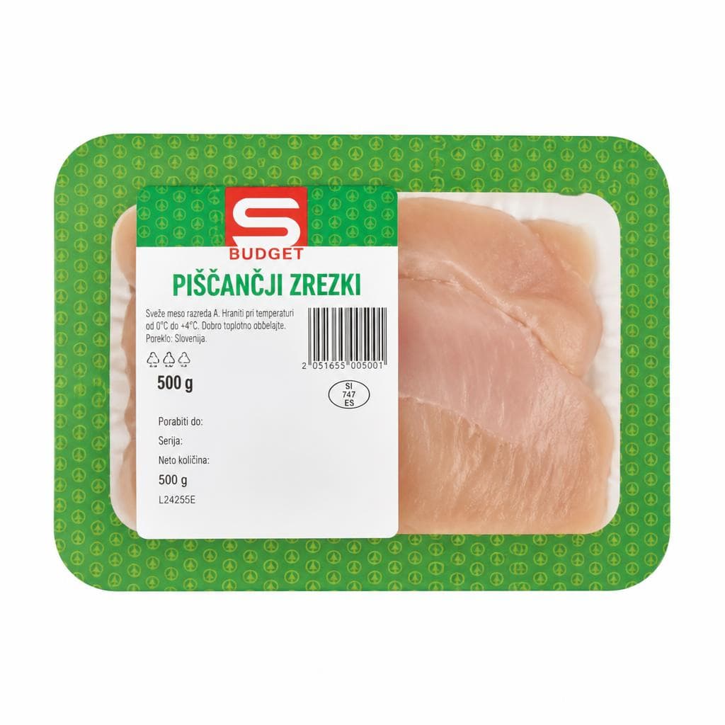 S-Budget piščančji zrezki 500 g Akcija v trgovini Spar