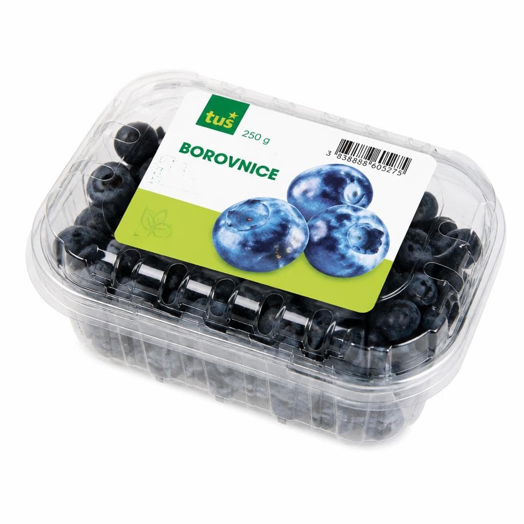 Borovnice 250 g Akcija v trgovini Tuš