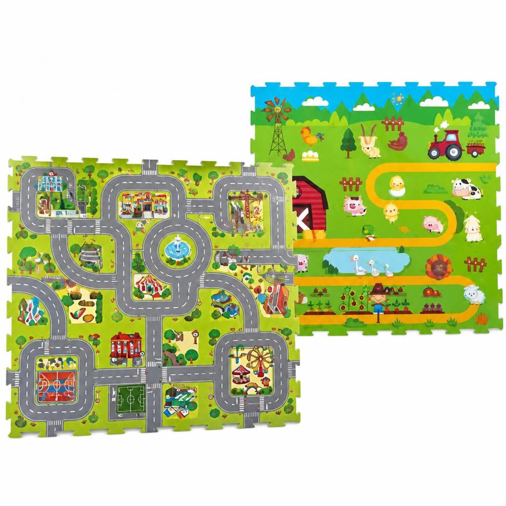 Talne puzzle cesta ali kmetija 9-delni set, 30 x 30 cm Akcija v trgovini Mercator