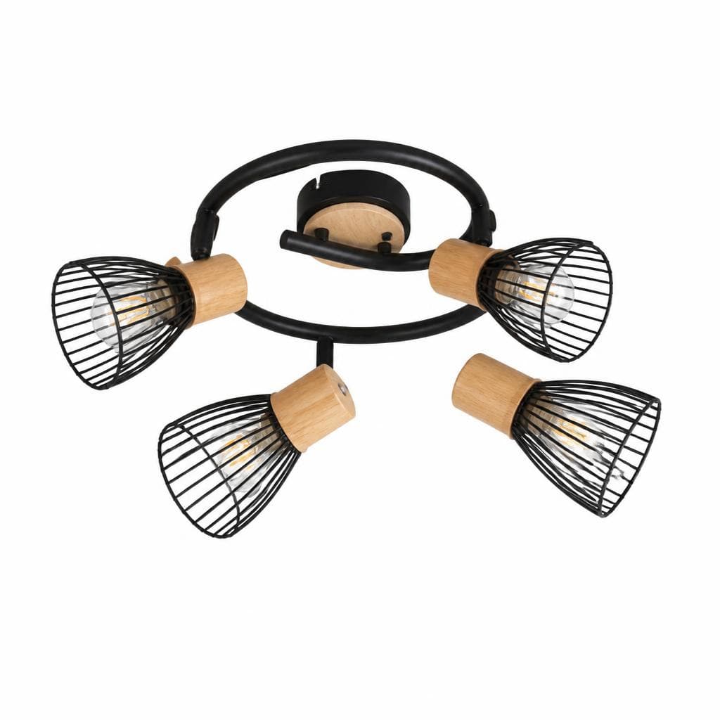 Spot svetilka Black Wood 4x 100 W Akcija v trgovini Bauhaus