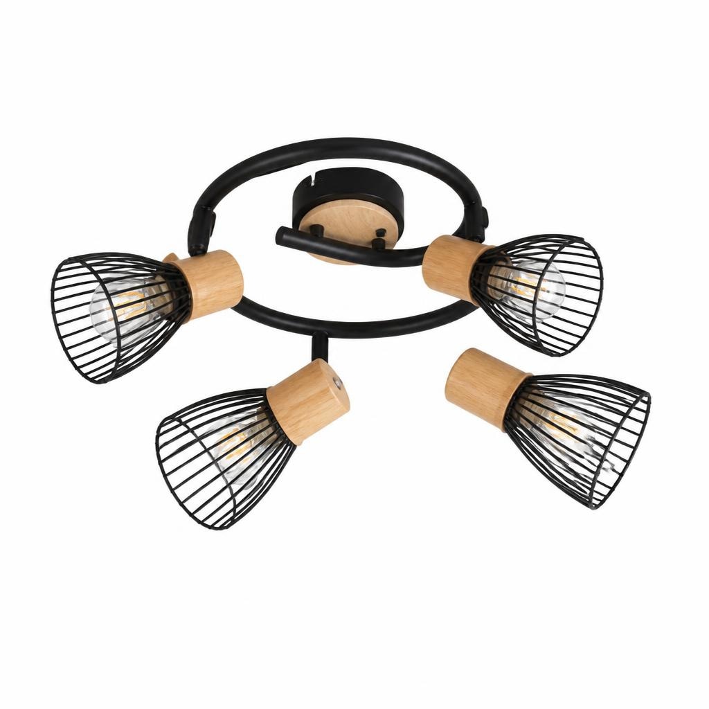 Spot svetilka Black Wood 4x 100 W Akcija v trgovini Bauhaus