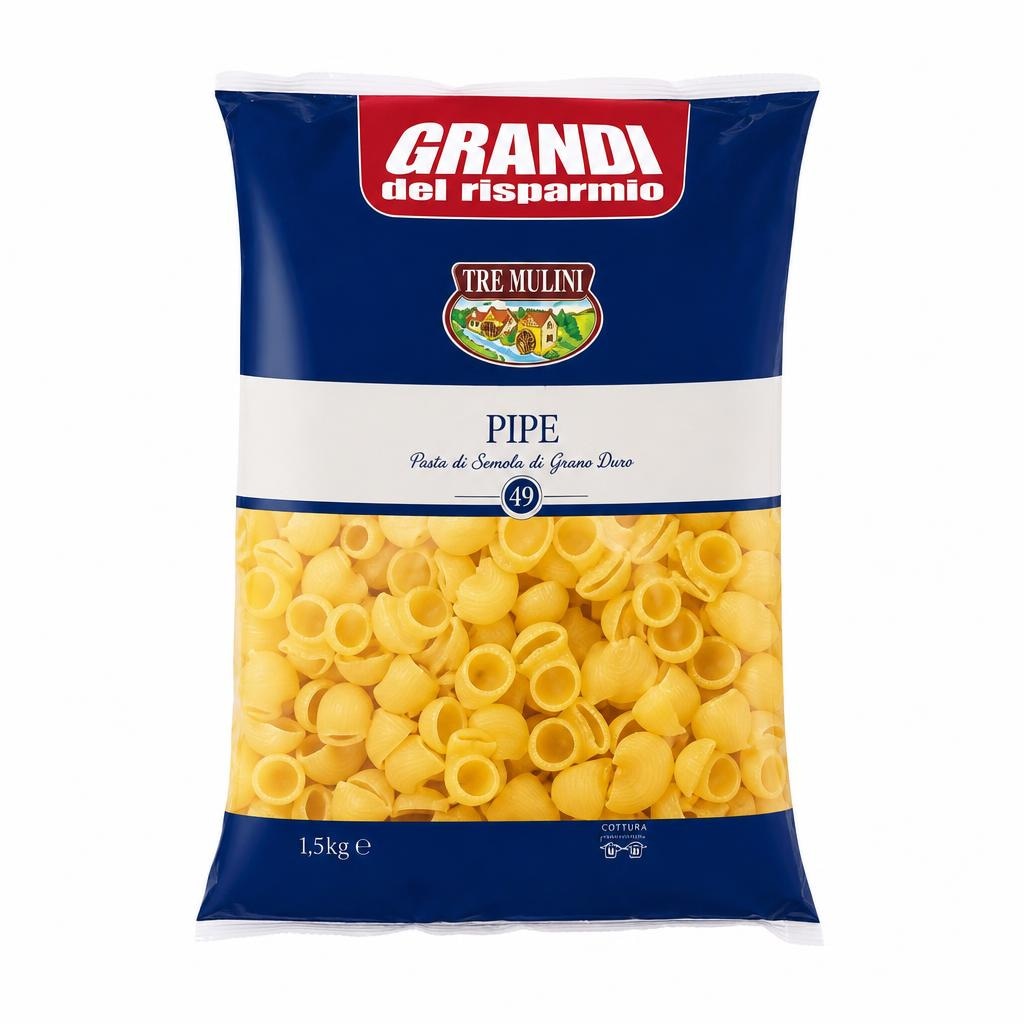 Tre Mulini Testenine Pipe/Tortiglioni 1,5 kg - Akcija v trgovini Eurospin