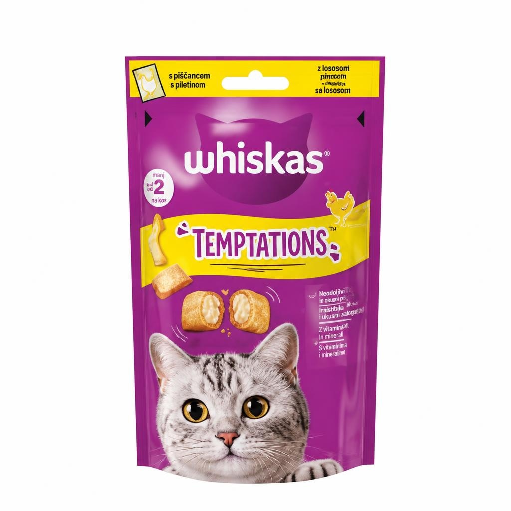 Whiskas Temptations prigrizki za mačke 60 g - Akcija v trgovini Mercator