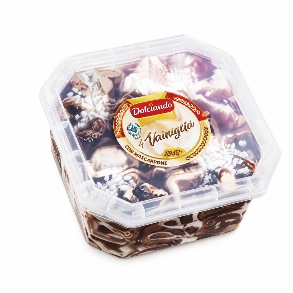 Sladoled, 4 okusi v banjici, Mascarpone 1 kg Akcija v trgovini Eurospin