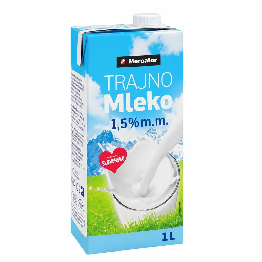 Trajno mleko 1 L Mercator Akcija v trgovini Mercator
