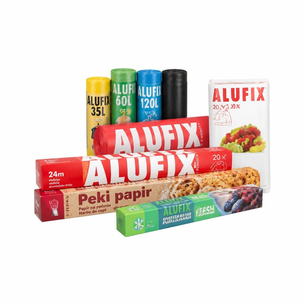 Vrečke za smeti in shranjevanje, alu folije, peki papir Akcija v trgovini Spar