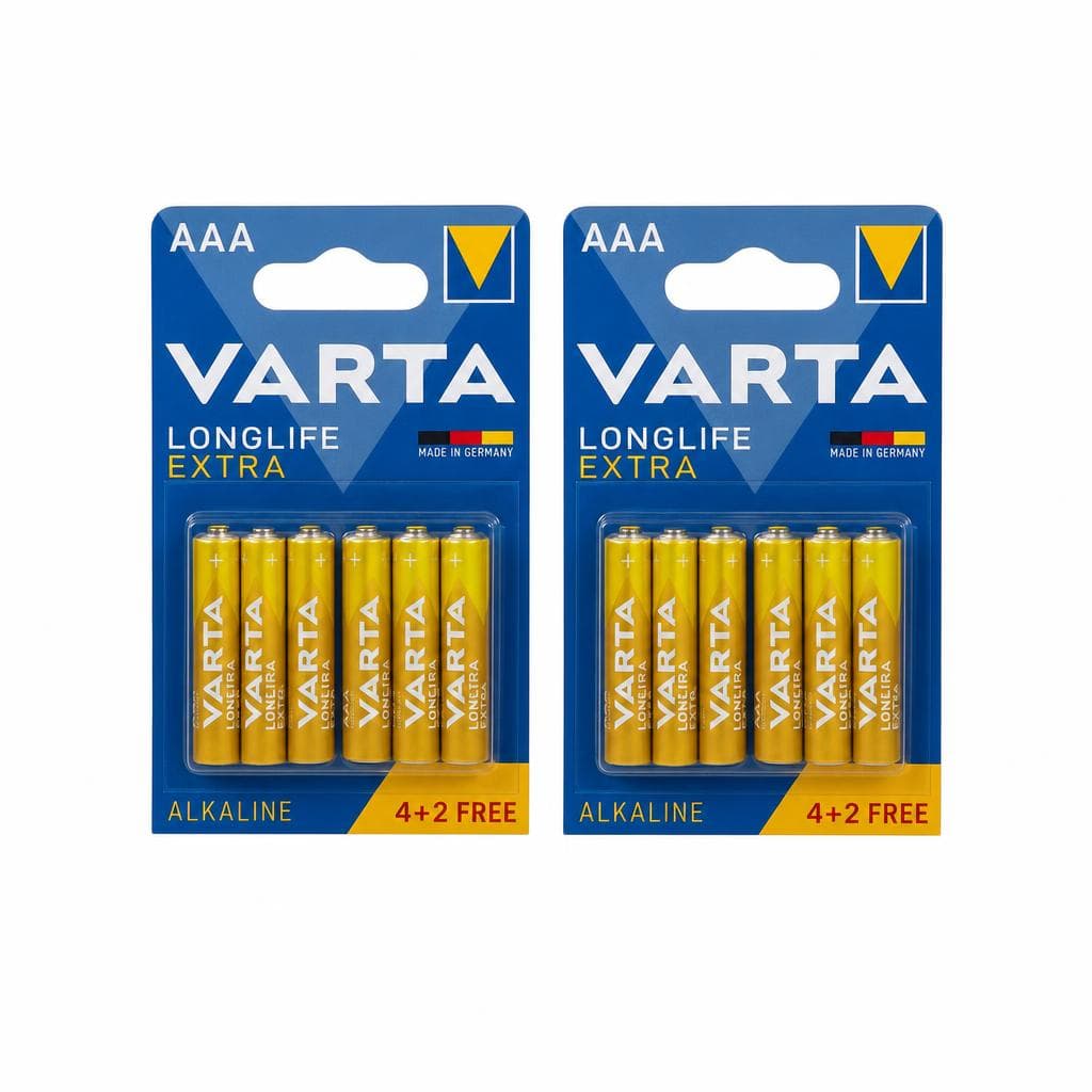 Baterijski vložki Varta Longlife Extra AAA • AA • 4 + 2 gratis Akcija v trgovini Tuš