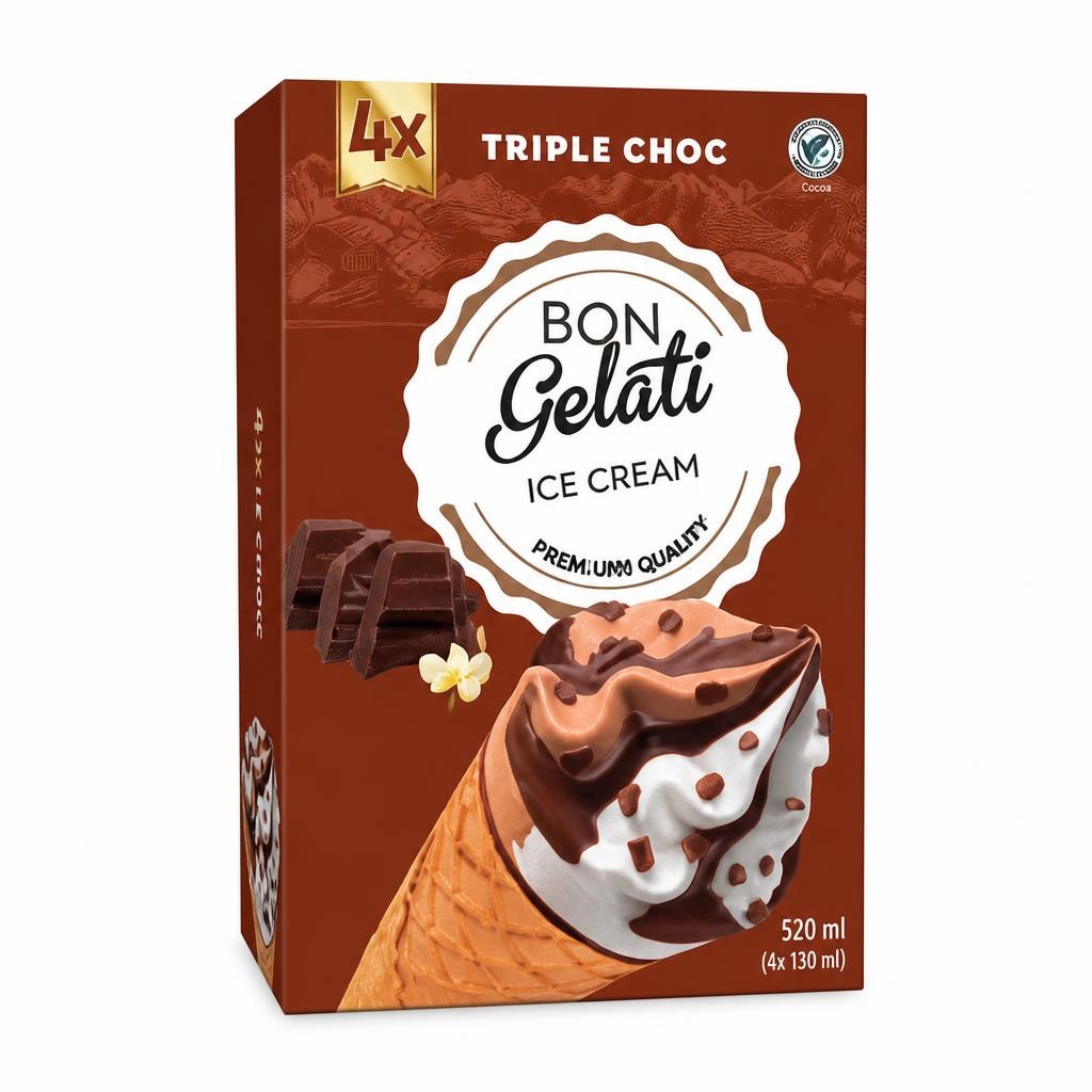 Korneti 520 ml Bon Gelati Akcija v trgovini Lidl