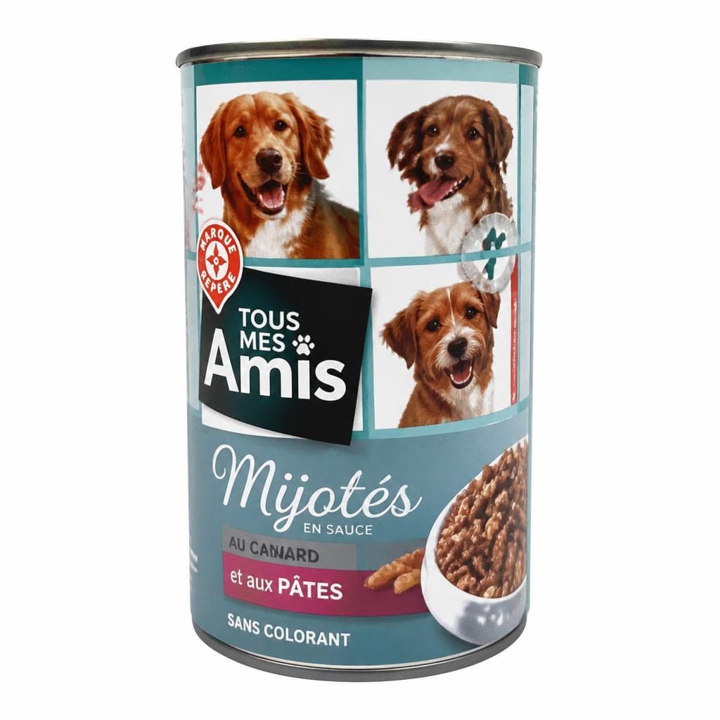 Mokra hrana za pse Tous Mes Amis 1200 g - 1250 g Akcija v trgovini E.Leclerc