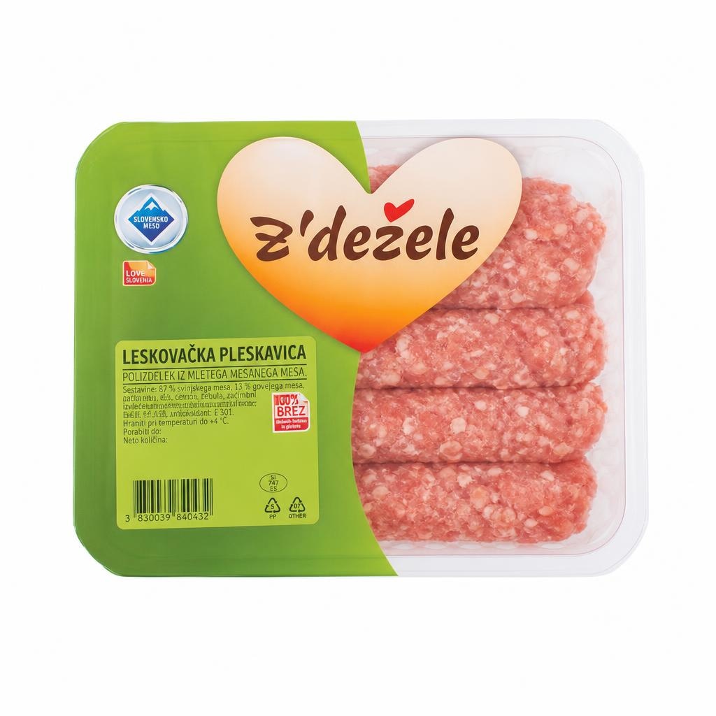 Leskovačke pleskavice Z'dežele 480 g - Akcija v trgovini E.Leclerc