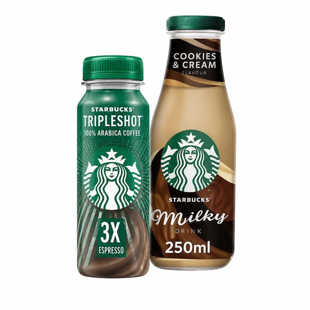 Kava Starbucks in mlečni napitek Milka Starbucks, Milka Akcija v trgovini E.Leclerc