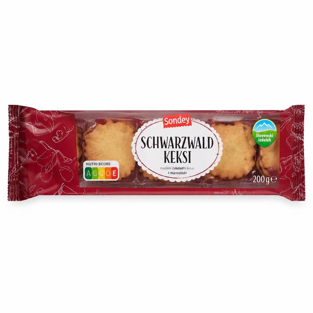 Sondey masleni čokoladni keksi z marmelado 200 g Akcija v trgovini Lidl