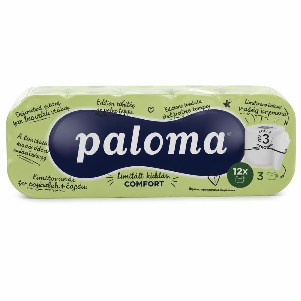 Toaletni papir Paloma Limited Edition 3-slojni, 12/1 Akcija v trgovini Tuš