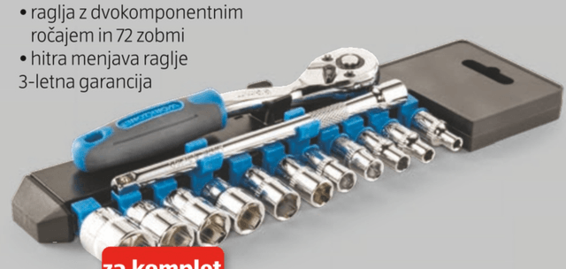 Komplet nasadnih ključev z ragljo - Hofer katalog